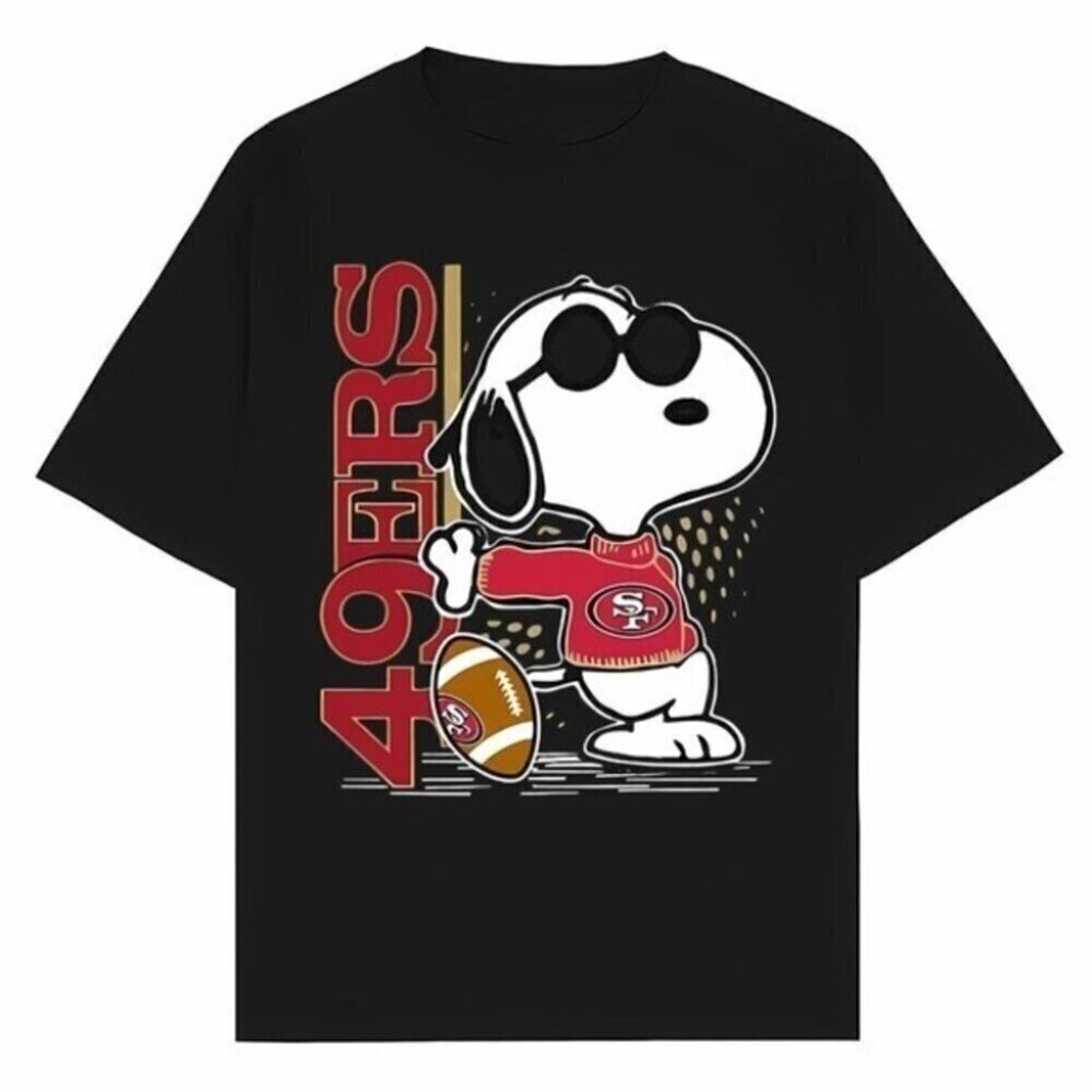 Joe Cool Snoopy San Francisco 49ers Tee Retro Football Fan Graphic T-Shirt